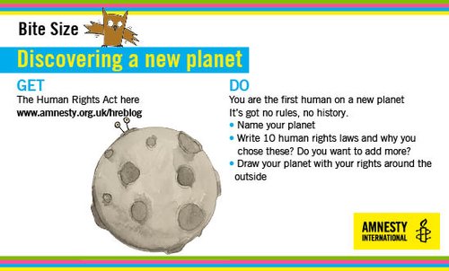 Write human rights laws for a new planet