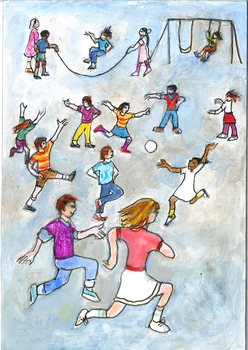 Children playing ilustration