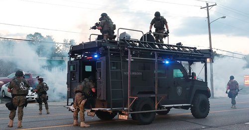 Tactical police in Ferguson, Missouri
