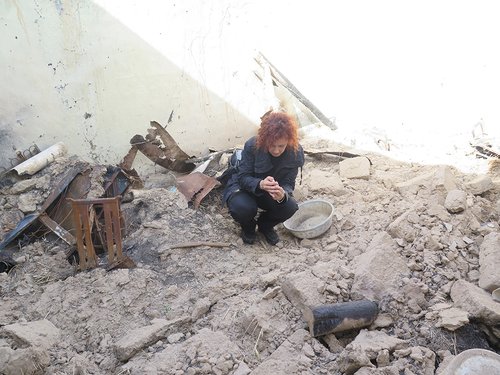 A village destroyed by a Yezidi armed group