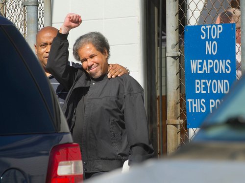 Albert Woodfox leaving prison