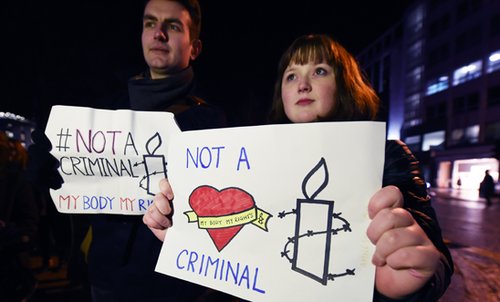 Pro-Choice Rally In Support Of 21 Year Old Woman Charged With Abortion