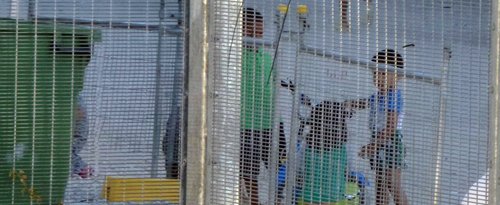 Children playing near the Refugee Processing Centre on Nauru