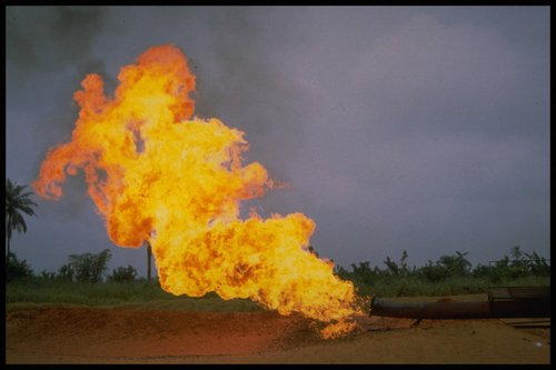 Image of an oil flare in Nigeria