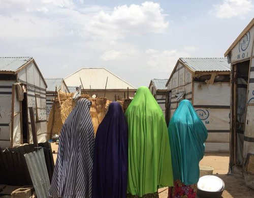 Women inside a Maiduguri based IDP camp