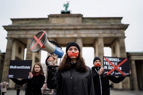 Protest demanding freedom of expression
