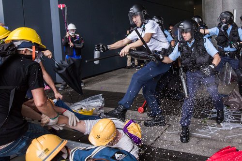 Clashes between police and protesters in Hong Kong