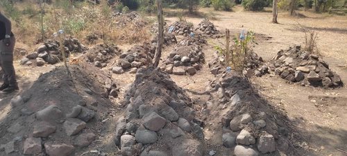 New graves at St Georges church in Kobo, Amhara region, Ethiopia. Amnesty documented how Tigrayan forces killed dozens of civilians there in early September 2021.