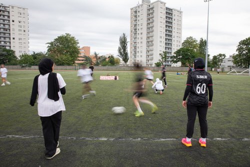 Event organised by Les Hijabeuses, a collective of football players campaigning to overturn hijab bans in French football.