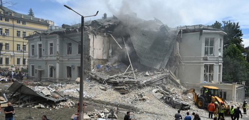Destruction of children's hospital in Ukraine