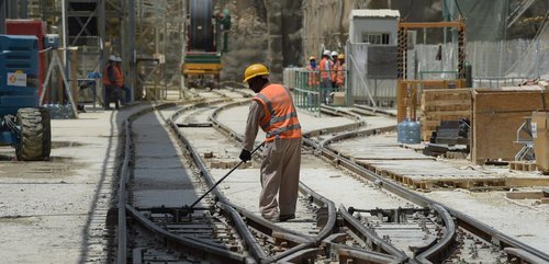 Migrant working on Riyadh metro project