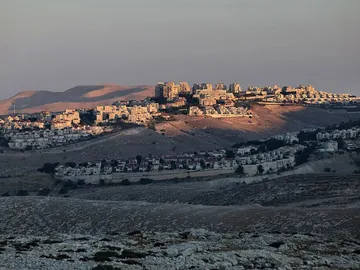 This picture taken on July 23, 2025 shows the the Israeli settlement of Maale Adumim in the occupied West Bank on the outskirts of Jerusalem.