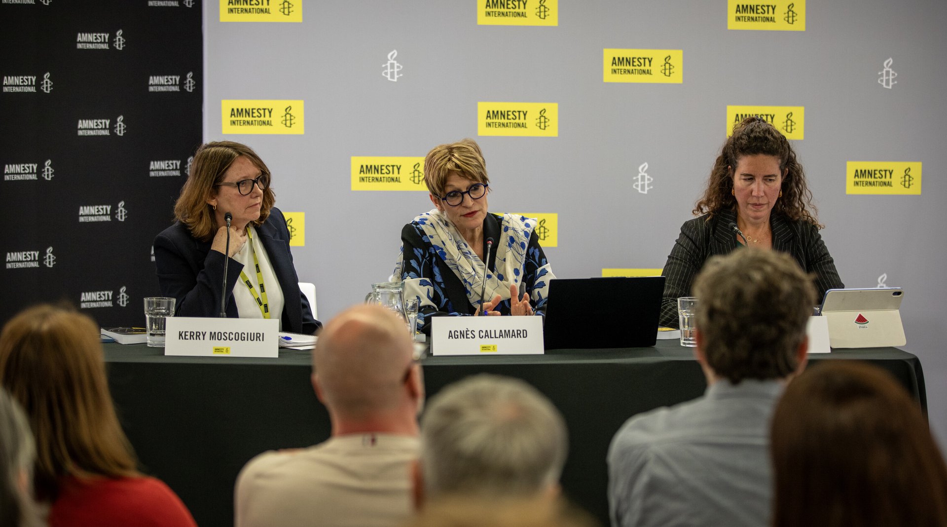 Press conference for the launch of Amnesty International's Annual Report, featuring Agnès Callamard, Amnesty International’s Secretary General, and Kerry Moscogiuri, Amnesty International UK’s Chief Executive.