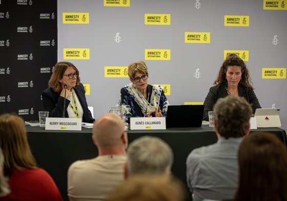 Press conference for the launch of Amnesty International's Annual Report, The State of the World’s Human Rights. 20 April 2026, London, UK.