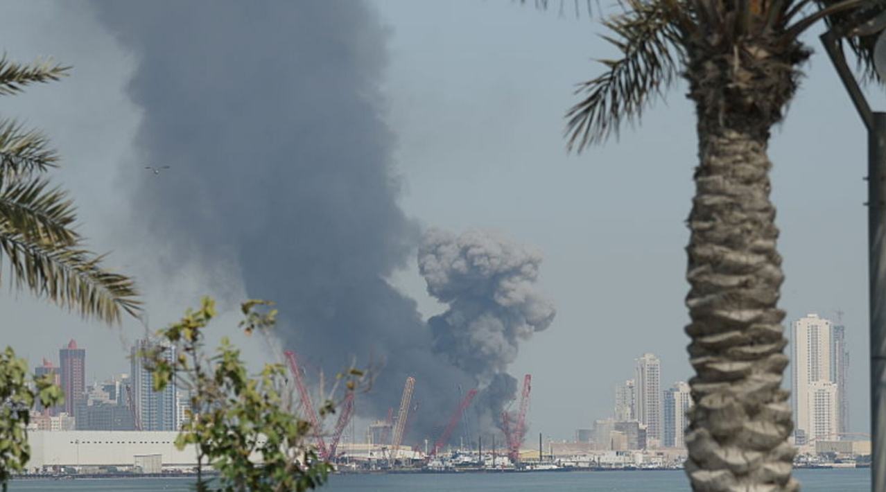 An image showing an explosion in the UAE