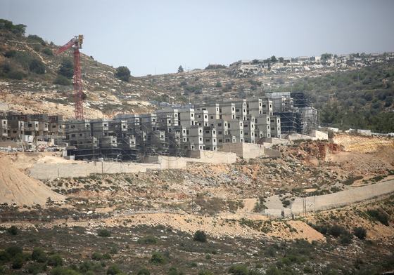 General view of new buildings in the Jewish settlement of Aliya, south of Nablus in the West Bank. In May 2025, the Israeli government approved a sweeping expansion of Jewish settlements and resumed a land settlement plan in the occupied West Bank.