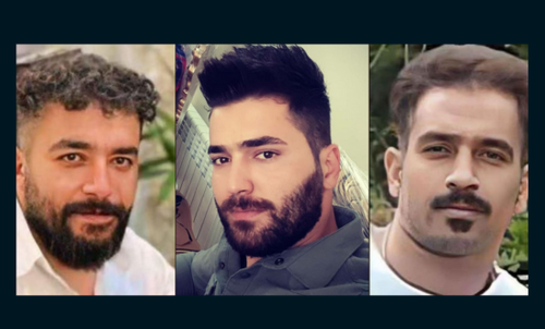 3 individual portrait images of the three protesters each looking at the camera