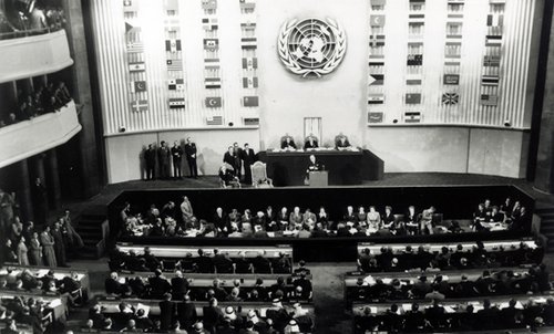 Representatives of United Nations member states draft the UDHR in 1948