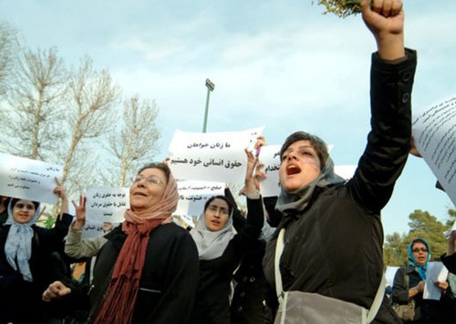 Women demonstrating for equal rights