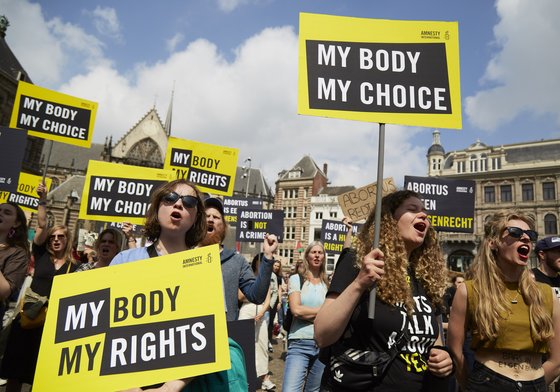Amnesty International Activists Stage Abortion Rights Protest