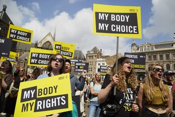 Amnesty International Activists Stage Abortion Rights Protest
