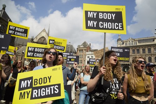 Amnesty International Activists Stage Abortion Rights Protest