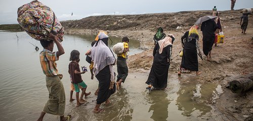 Rohingya people on the move in Myanmar