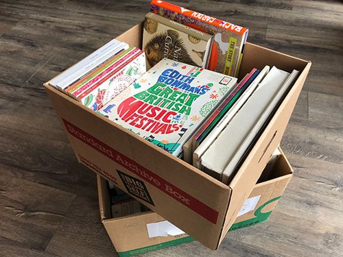Box of donated books