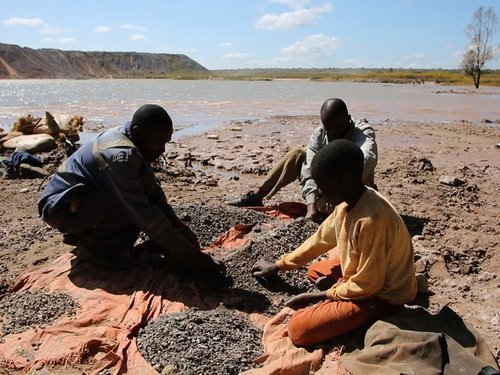 Child labour is often used in the mining of cobalt in the DRC