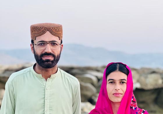 Dad Shah with his sister, Baloch activist Fozia Baloch