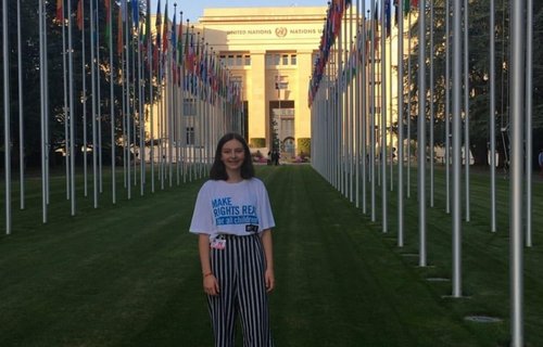 Me (Eilidh) at the UN with the Children's Human Rights Network