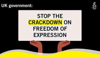 Stop the crackdown email banner