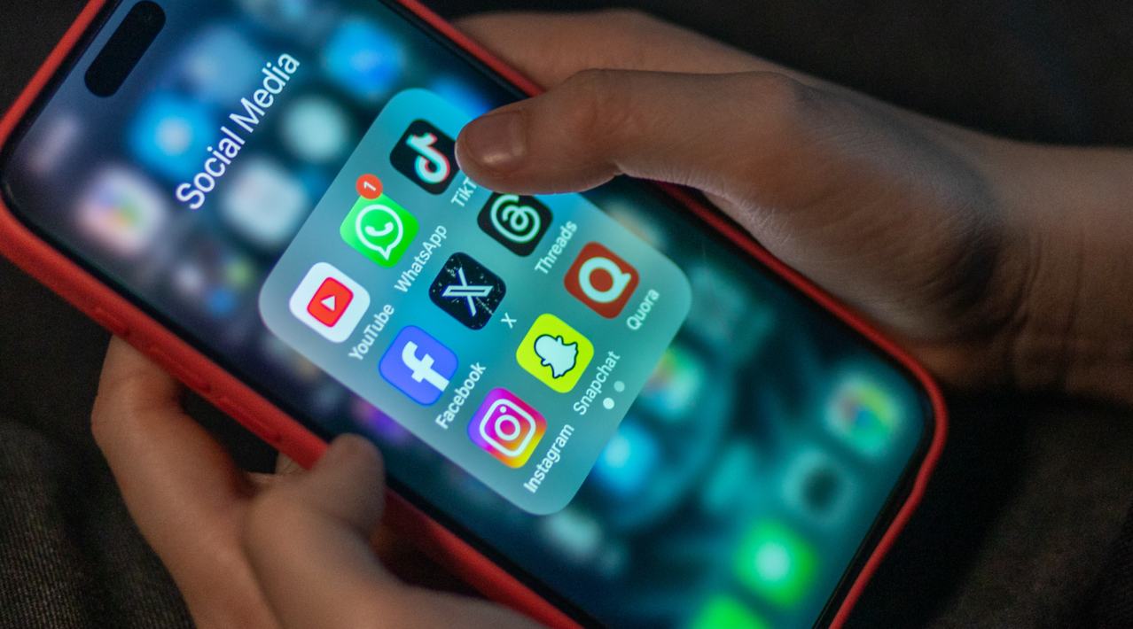 Phone showing social media apps