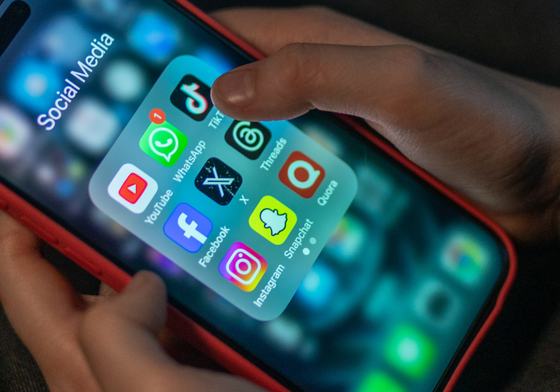 Phone showing social media apps