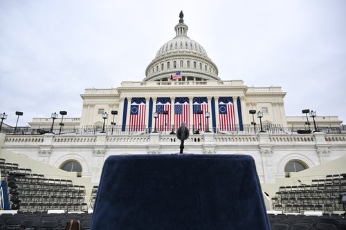 A dramatic shot of Capitol Hill in Washington DC