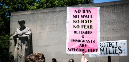 Protest for refugee and migrant rights