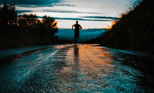 Runner on an icy road