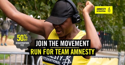 Join Team Amnesty 50% off reg fee