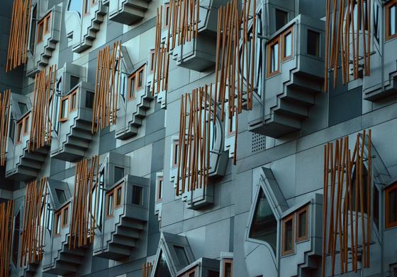 An image of the Scottish Parliament façade