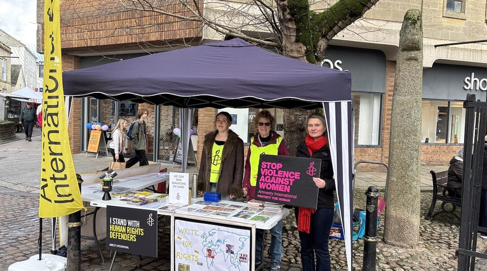 Truro & District (Caption Write for Rights stall with local MP Jayne Kirkham)