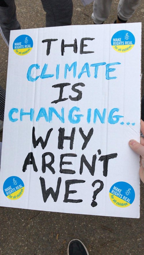 climate change strikes placard
