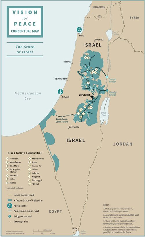 Maps of Israel and occupied Palestinian Territories: Trump's "peace plan"