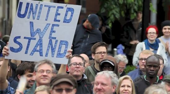 Marchers at the Unite Against Racism march